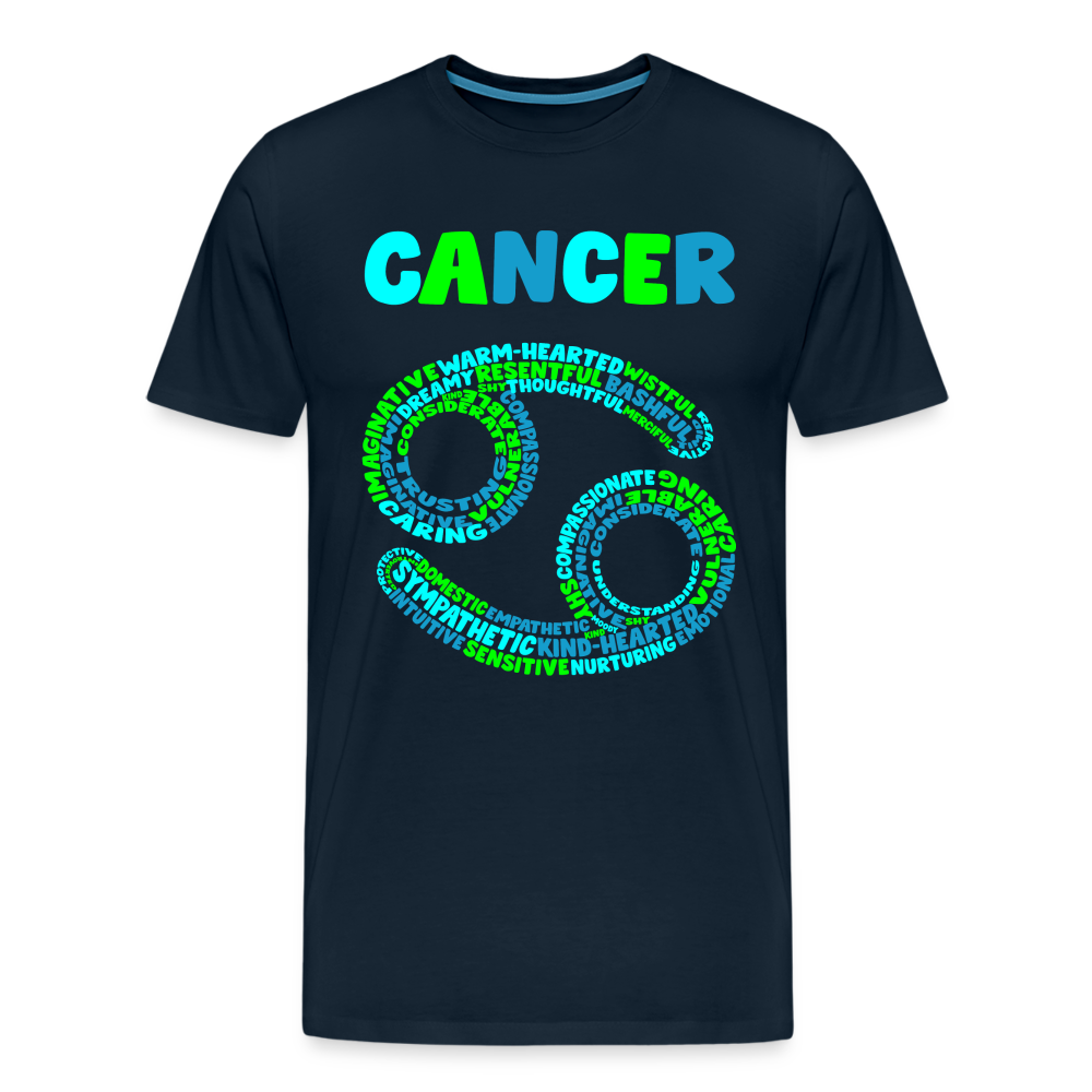 Men's Power Words Cancer Premium T-Shirt - deep navy