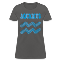 Thumbnail for Women's Power Words Aquarius T-Shirt - charcoal