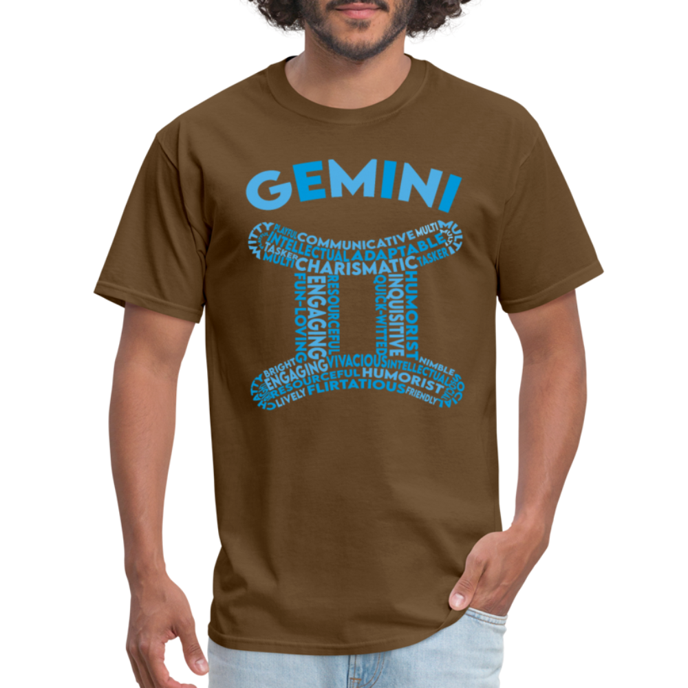 Men's Power Words Gemini Classic T-Shirt - brown