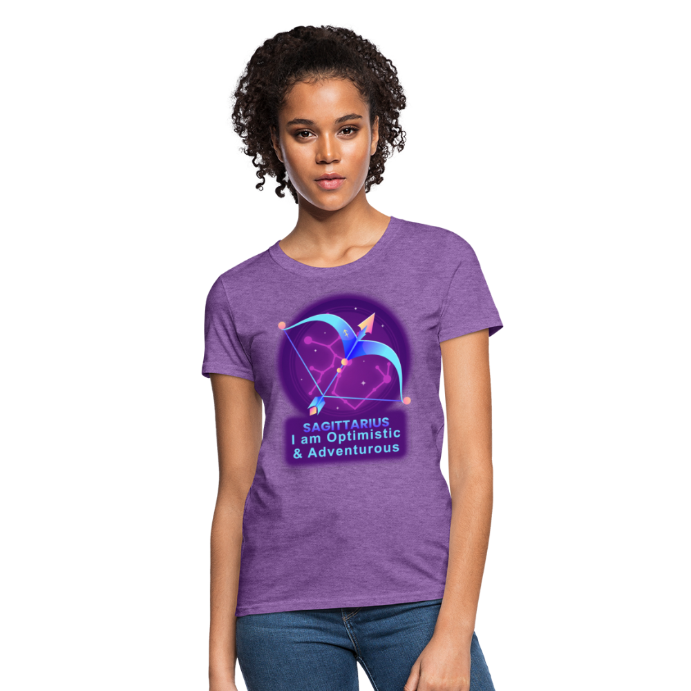 Women's Neon Sagittarius T-Shirt - purple heather