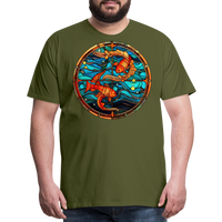 Thumbnail for Men's Mosaic Pisces Premium T-Shirt - olive green