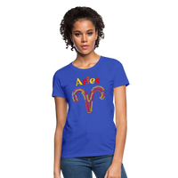 Thumbnail for Women's Power Words Aries T-Shirt - royal blue