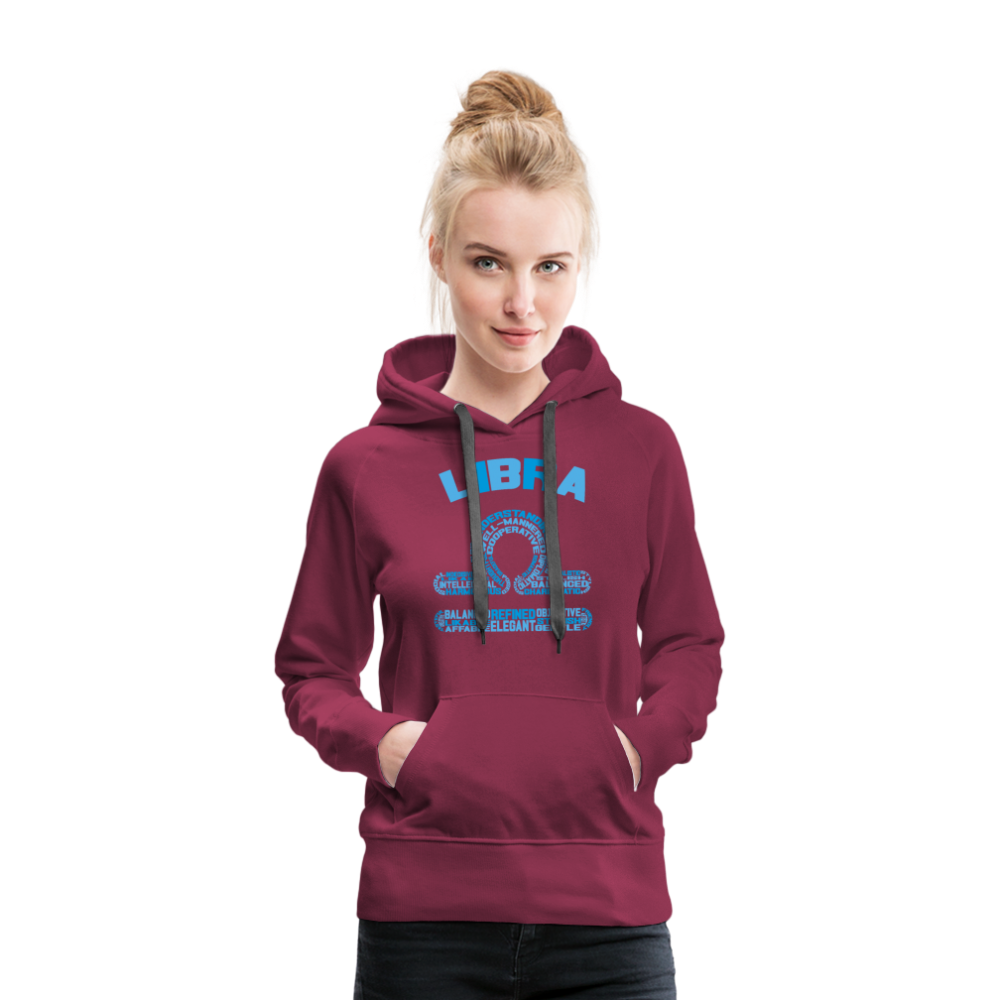 Women's Power Words Libra Premium Hoodie - burgundy