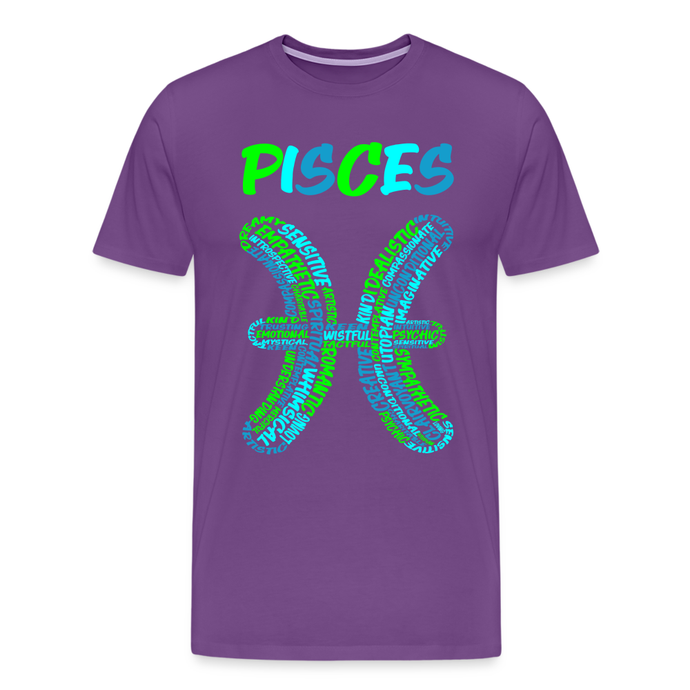 Men's Power Words Pisces Premium T-Shirt - purple