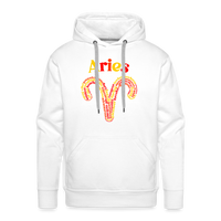 Thumbnail for Men's Power Words Aries Premium Hoodie - white