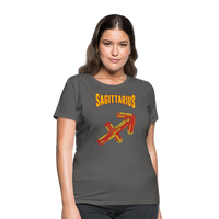 Thumbnail for Women's Power Words Sagittarius T-Shirt - charcoal