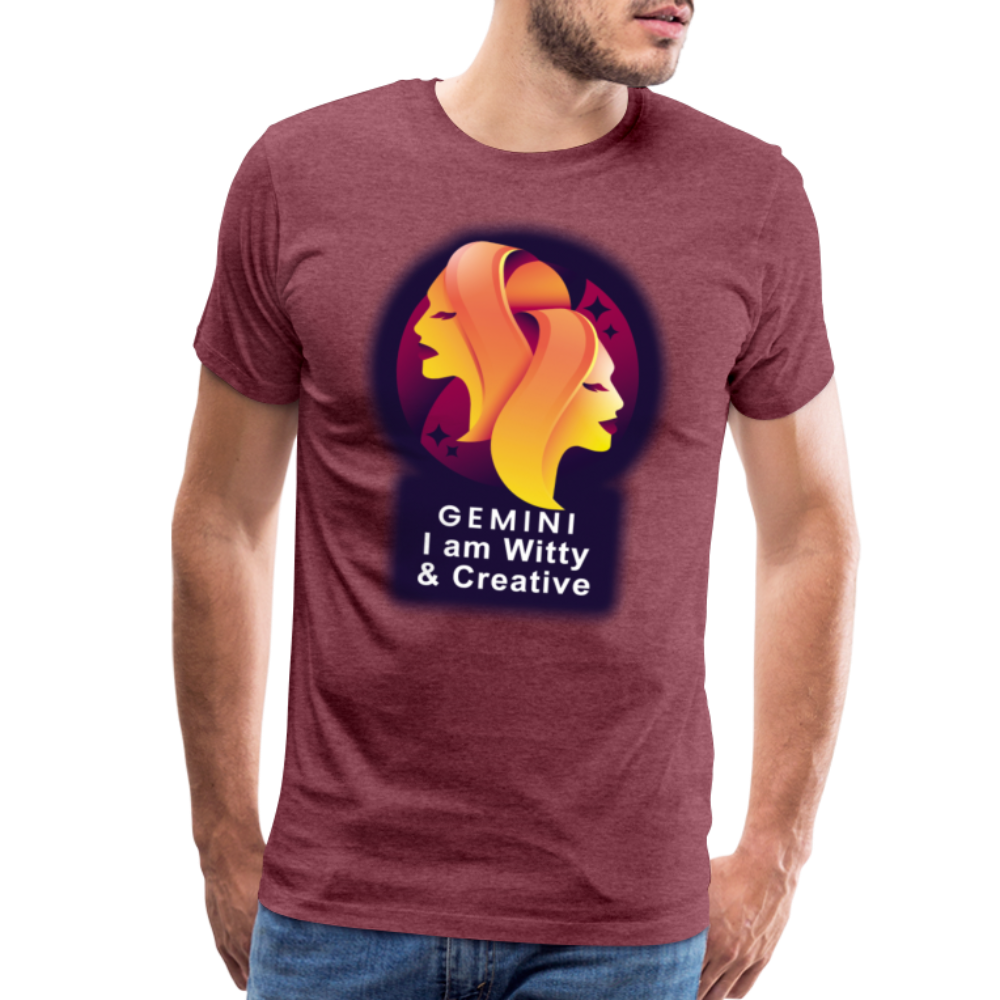 Men's Glow Gemini Premium T-Shirt - heather burgundy