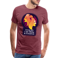 Thumbnail for Men's Glow Gemini Premium T-Shirt - heather burgundy