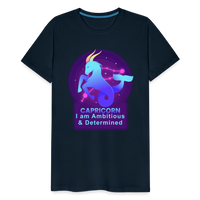 Thumbnail for Men's Neon Capricorn Premium T-Shirt - deep navy