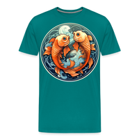 Thumbnail for Men's Symbol Pisces Premium T-Shirt - teal