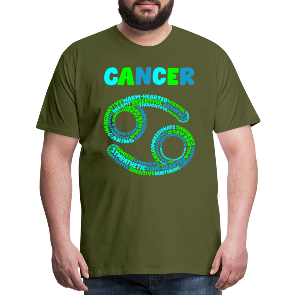 Men's Power Words Cancer Premium T-Shirt - olive green