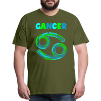 Thumbnail for Men's Power Words Cancer Premium T-Shirt - olive green