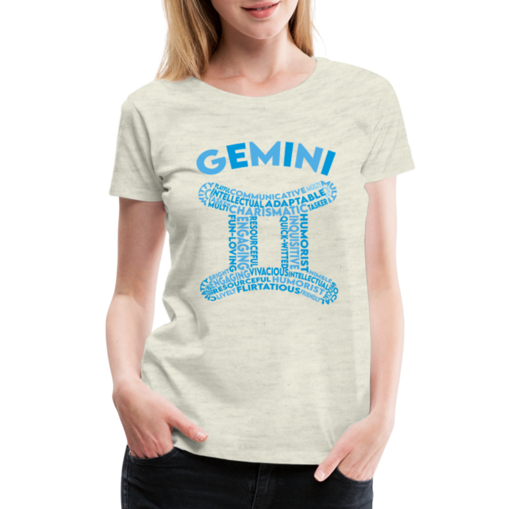 Women's Power Words Gemini Premium T-Shirt - heather oatmeal