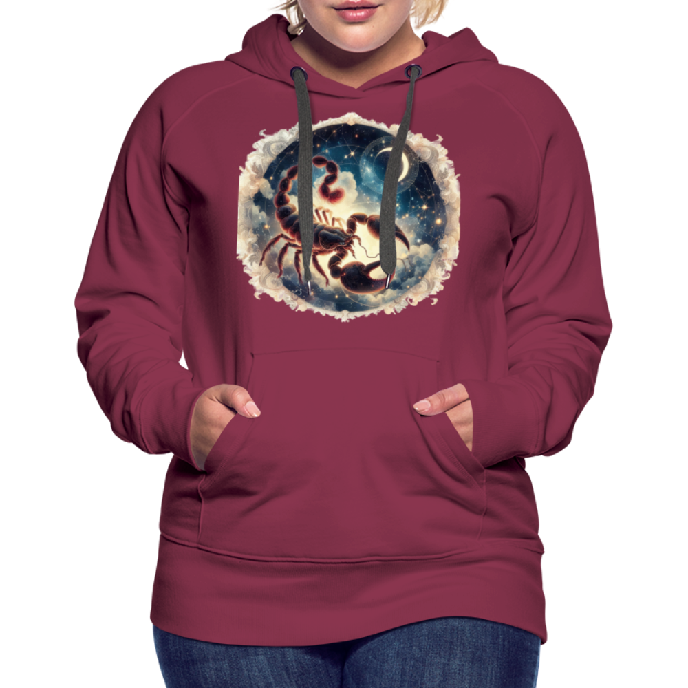 Women’s Mythical Scorpio Premium Hoodie - burgundy