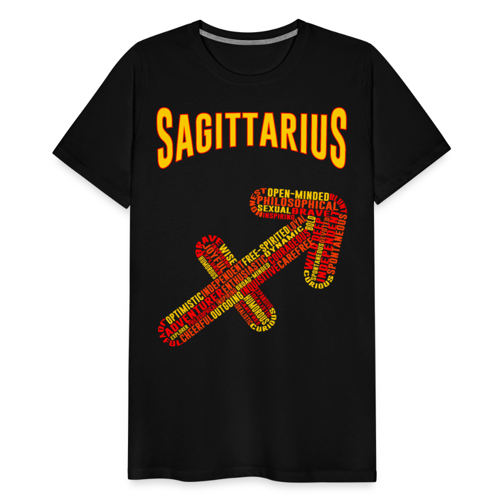 Men's Power Words Sagittarius Premium T-Shirt - black