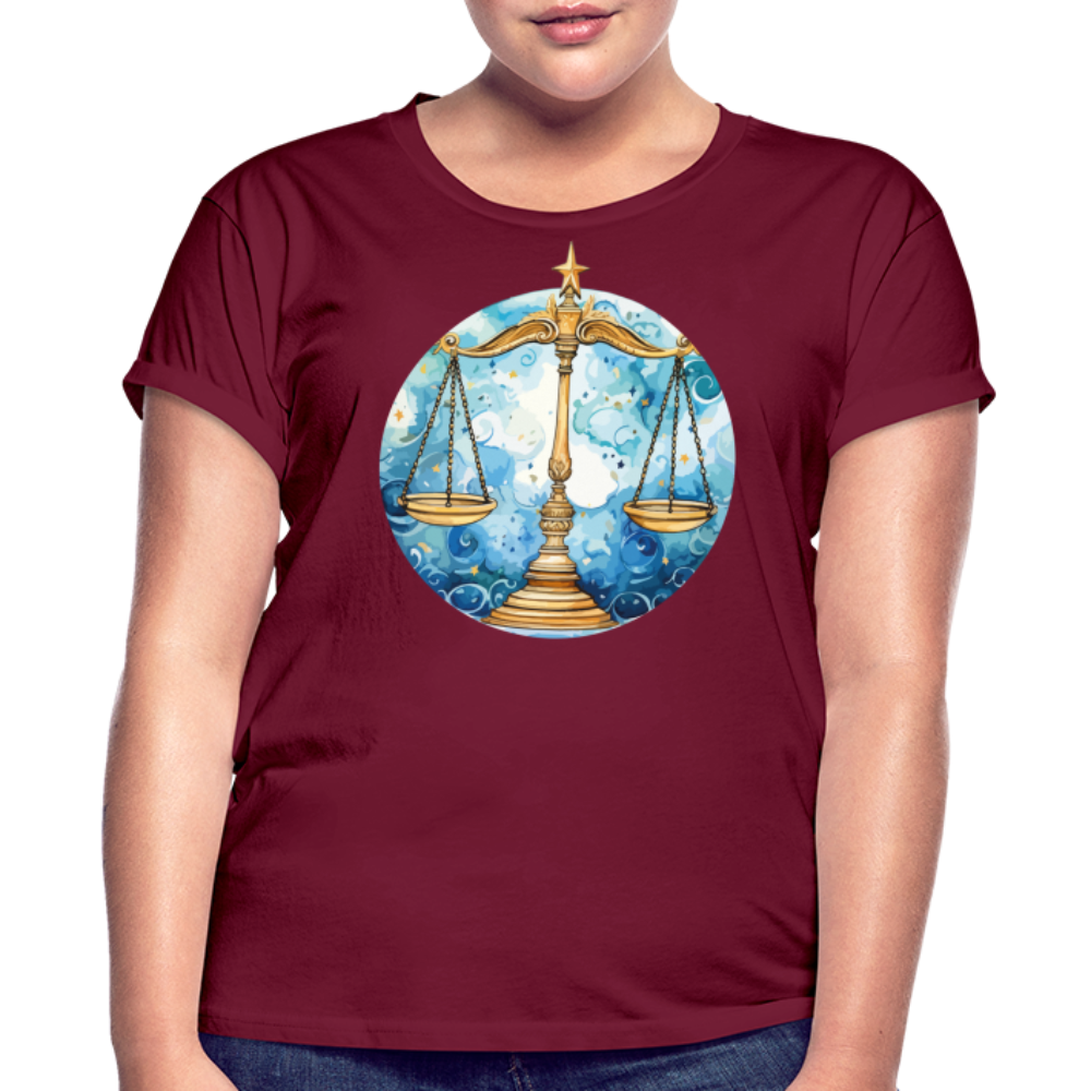 Women's Mythical Libra Relaxed Fit T-Shirt - burgundy