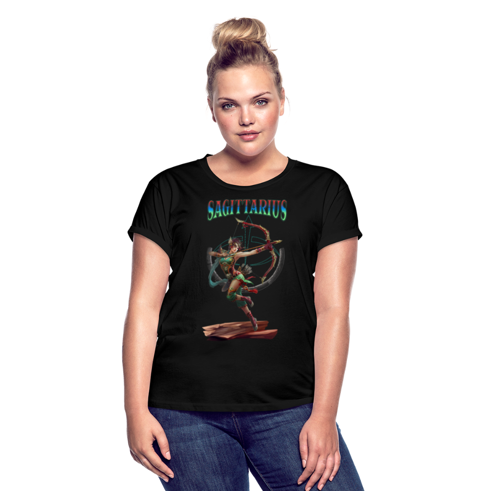 Women's Astral Sagittarius Relaxed Fit T-Shirt - black