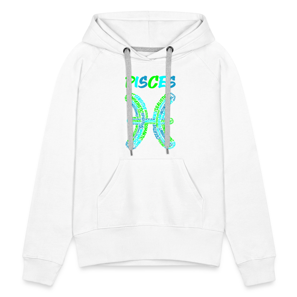 Women's Power Words Pisces Premium Hoodie - white