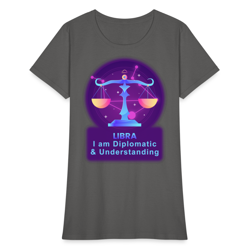 Women's Neon Libra T-Shirt - charcoal