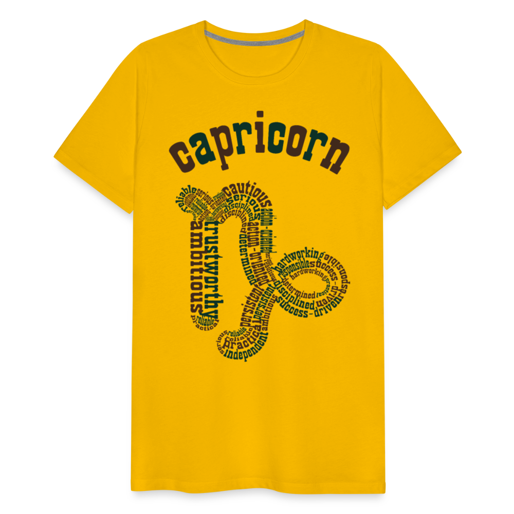 Men's Power Words Capricorn Premium T-Shirt - sun yellow