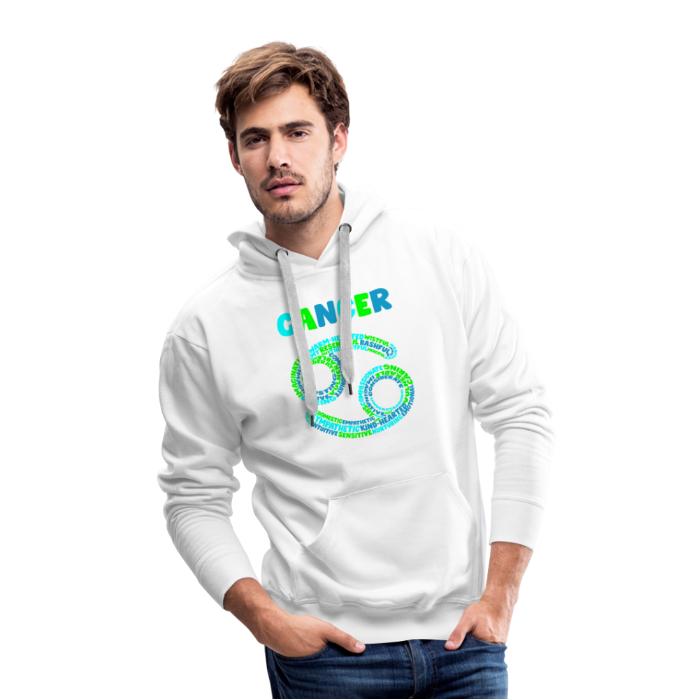 Men's Power Words Cancer Premium Hoodie - white