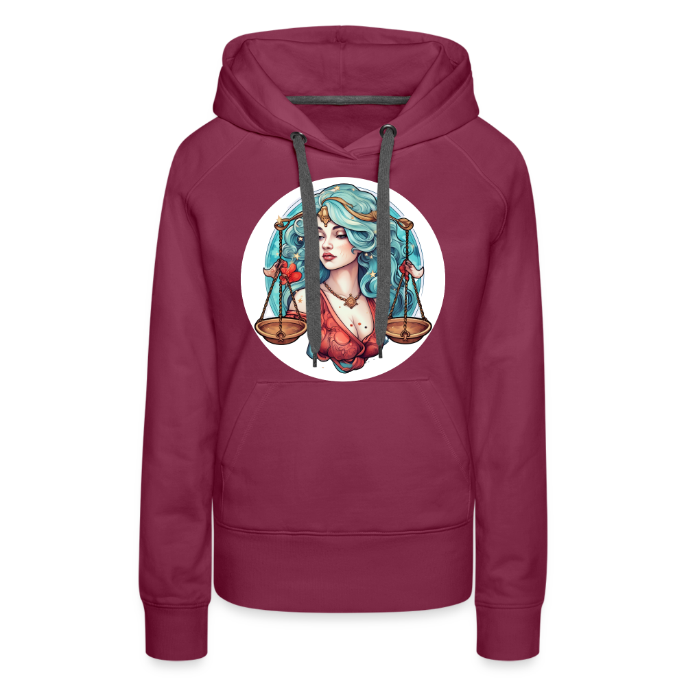 Women’s Symbol Libra Premium Hoodie - burgundy