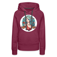 Thumbnail for Women’s Symbol Libra Premium Hoodie - burgundy