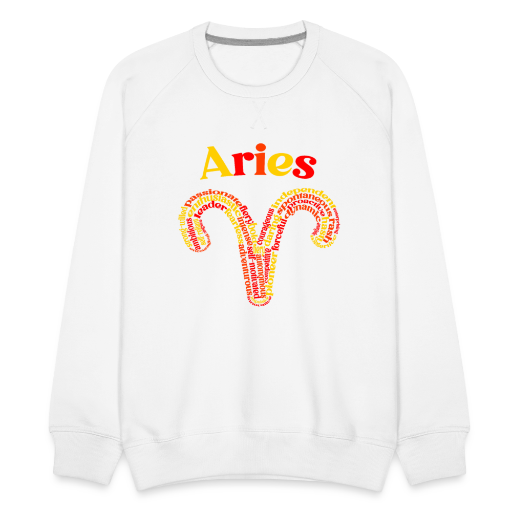 Men's Power Words Aries Premium Sweatshirt - white