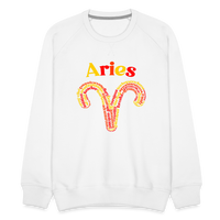 Thumbnail for Men's Power Words Aries Premium Sweatshirt - white