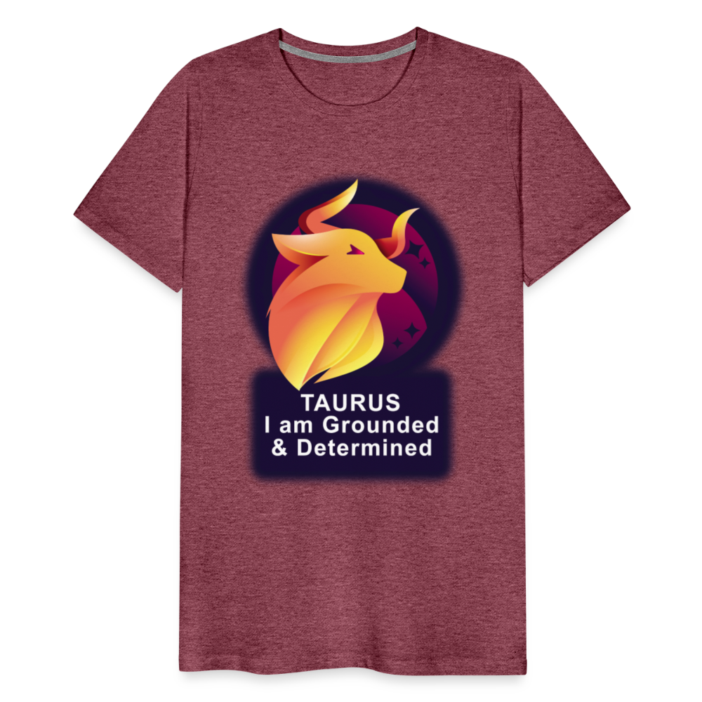 Men's Glow Taurus Premium T-Shirt - heather burgundy