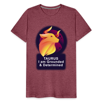 Thumbnail for Men's Glow Taurus Premium T-Shirt - heather burgundy