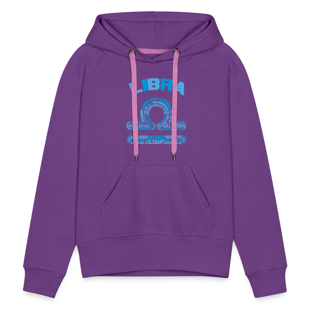 Women's Power Words Libra Premium Hoodie - purple 