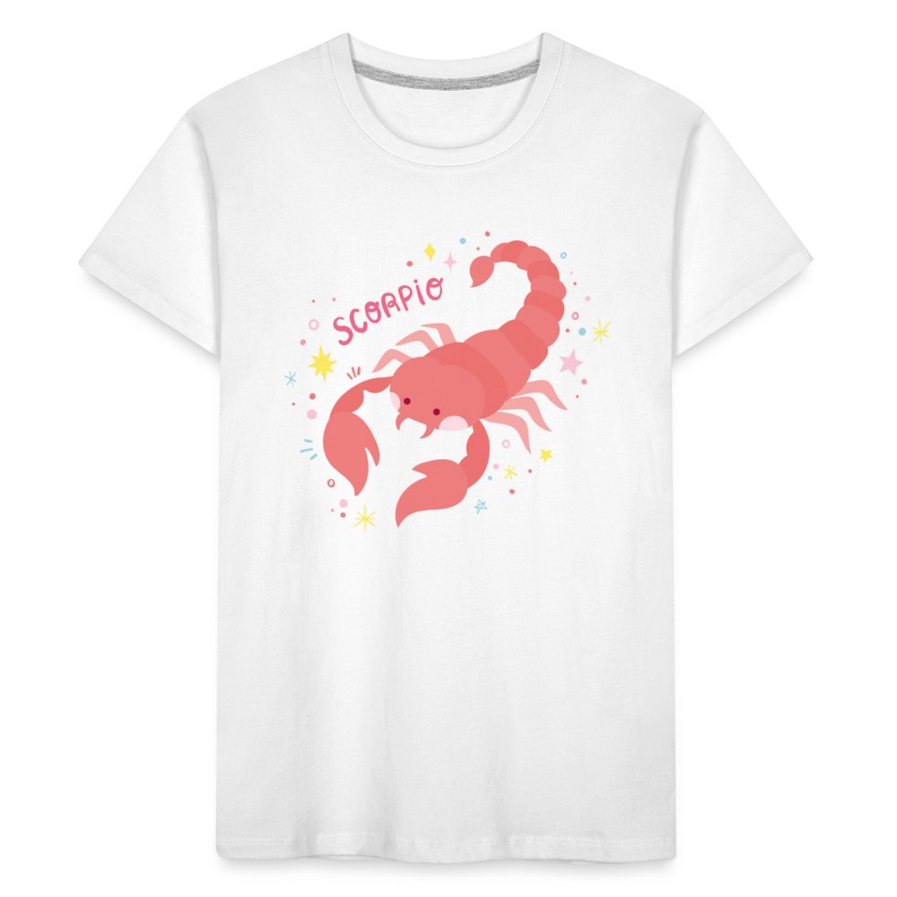 Kid’s Pinky Scorpio Premium Organic T-Shirt - white