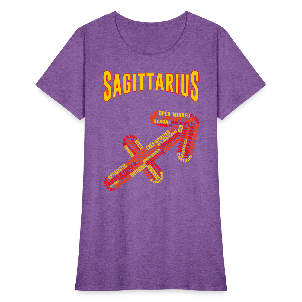 Women's Power Words Sagittarius T-Shirt - purple heather