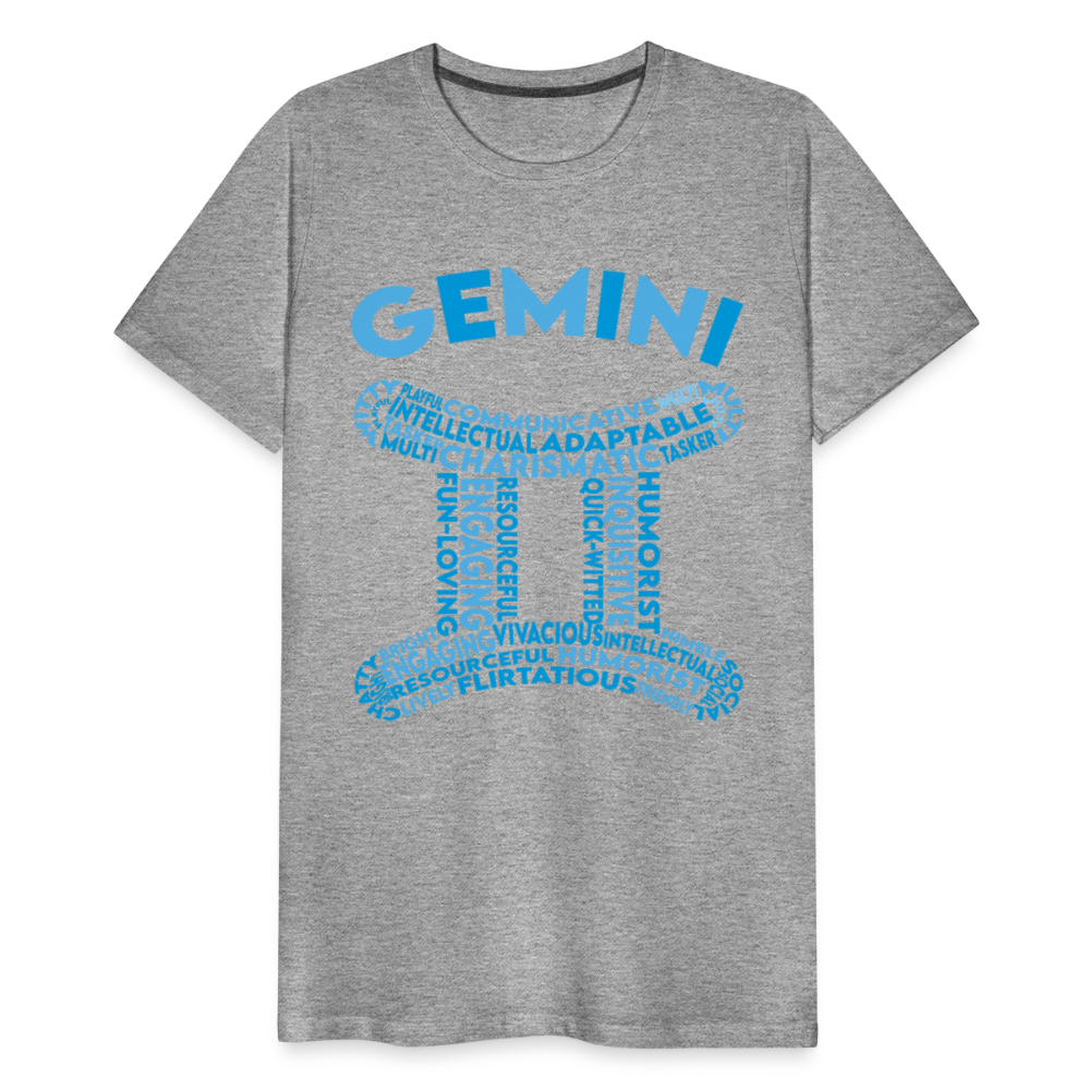 Men's Power Words Gemini Premium T-Shirt - heather gray