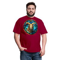 Thumbnail for Men's Mosaic Capricorn Classic T-Shirt - dark red