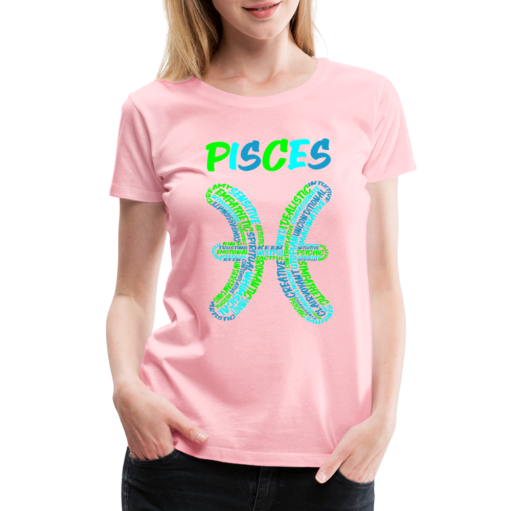 Women's Power Words Pisces Premium T-Shirt - pink