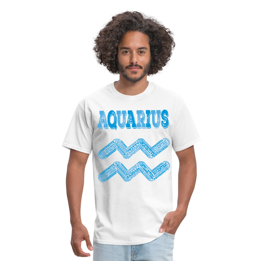 Men's Power Words Aquarius Classic T-Shirt - white