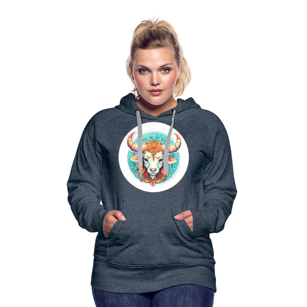 Women’s Symbol Taurus Premium Hoodie - heather denim