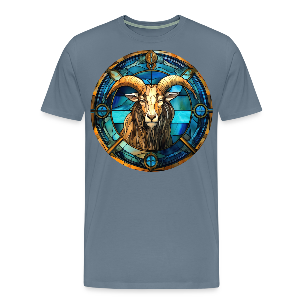 Men's Mosaic Capricorn Premium T-Shirt - steel blue