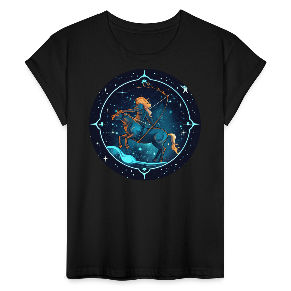 Women's Magic Sagittarius Relaxed Fit T-Shirt - black