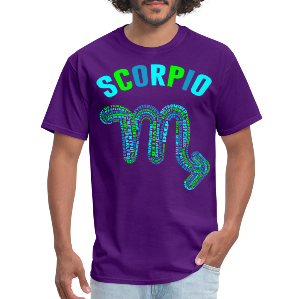 Men's Power Words Scorpio Classic T-Shirt - purple