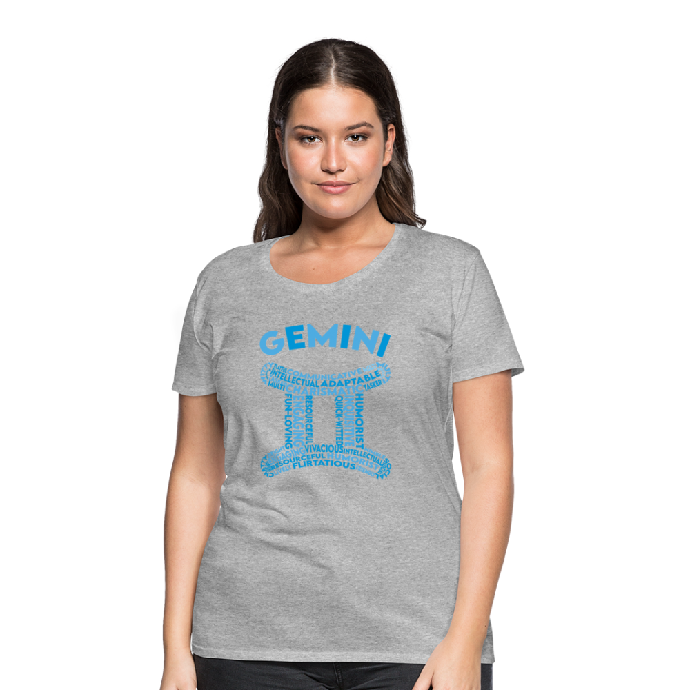 Women's Power Words Gemini Premium T-Shirt - heather gray