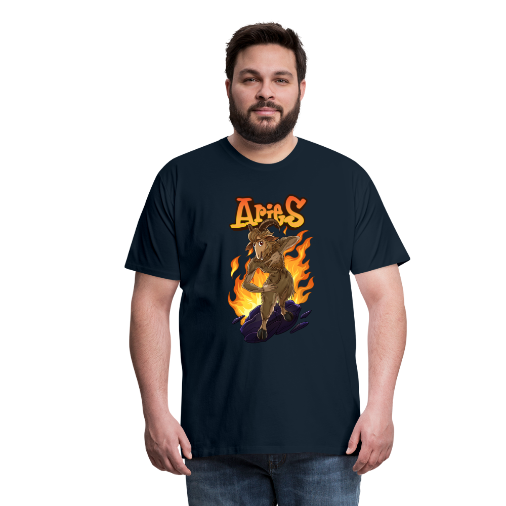 Men's Fiery Aries Premium T-Shirt - deep navy