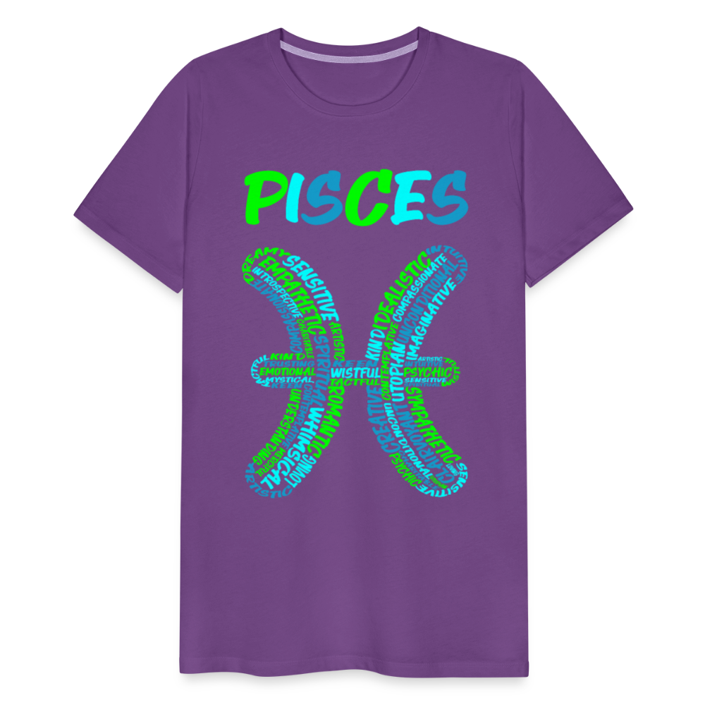 Men's Power Words Pisces Premium T-Shirt - purple