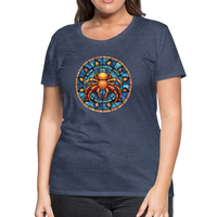 Thumbnail for Women’s Mosaic Cancer Premium T-Shirt - heather blue