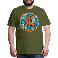 Thumbnail for Men's Mosaic Sagittarius Premium T-Shirt - olive green