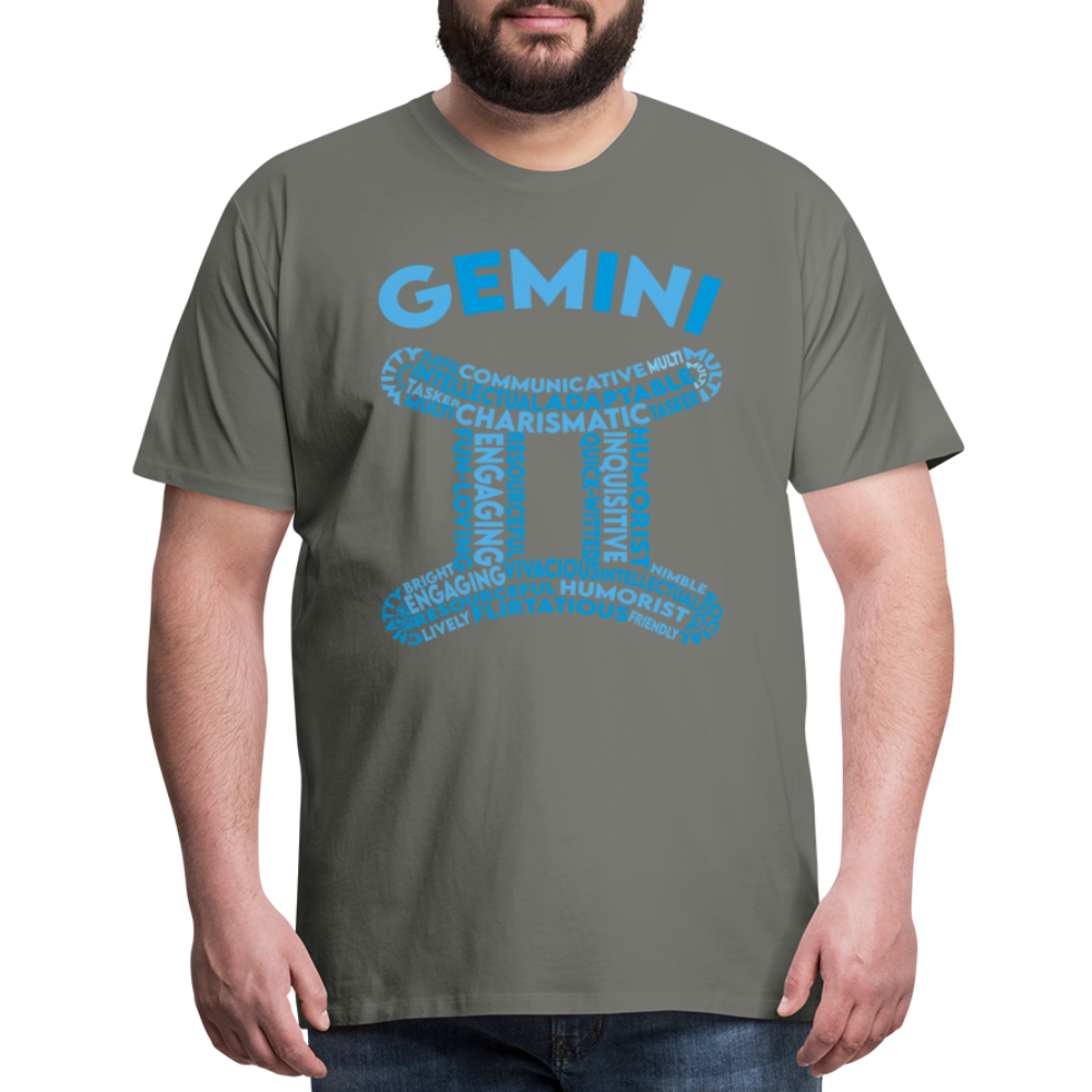 Men's Power Words Gemini Premium T-Shirt - asphalt gray