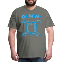 Thumbnail for Men's Power Words Gemini Premium T-Shirt - asphalt gray