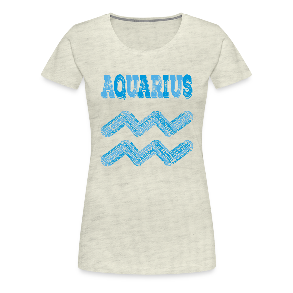 Women's Power Words Aquarius Premium T-Shirt - heather oatmeal